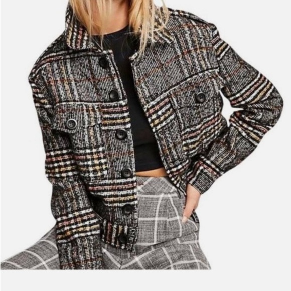 Free People Slouchy Plaid Jacket - Picture 4 of 7